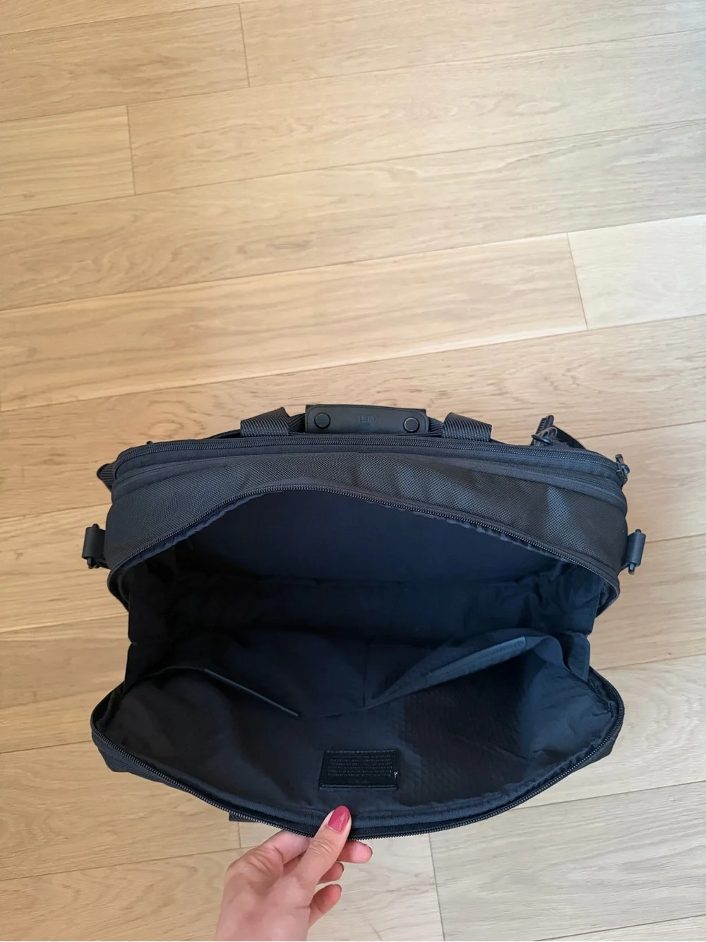 Tumi Black Briefcase with Optional Shoulder Strap & Backpack Straps